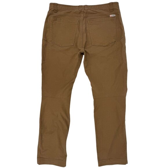 Livsn Men's Flex Organic Cotton Canvas Pant V2 Brown 38x32 - Picture 4 of 16